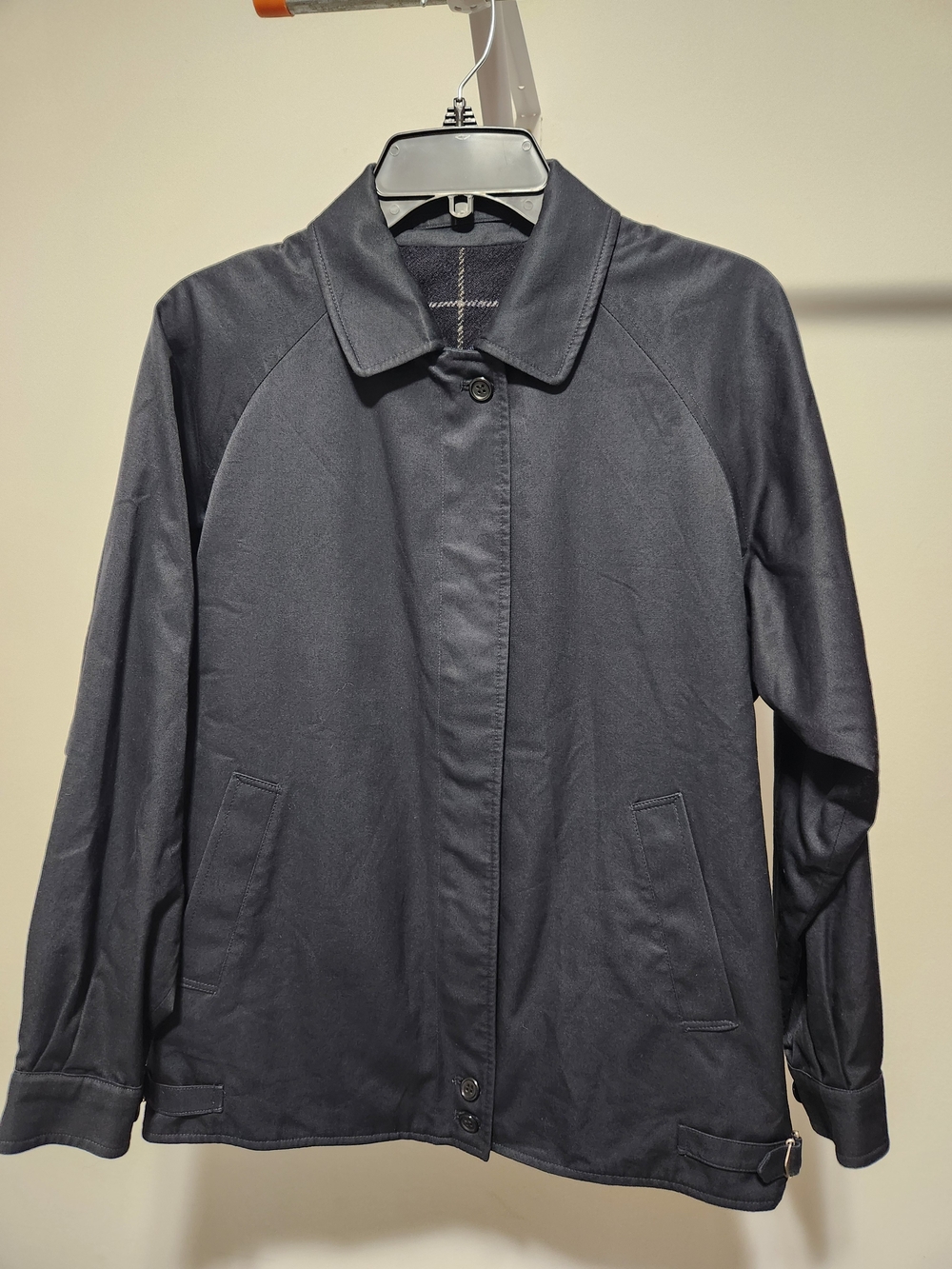 Burberry Vintage Women Navy Blue Harrington Jacket Size 8